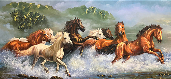 中国著名油画家徐忠迪  中西结合油画作品作品6《飞黄腾达》